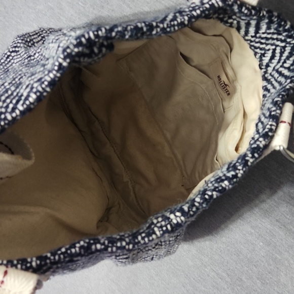 Y2K Hollister Woven Wool Tote Shoulder Travel Purse Summer Shopping Beach Bag - Picture 10 of 14